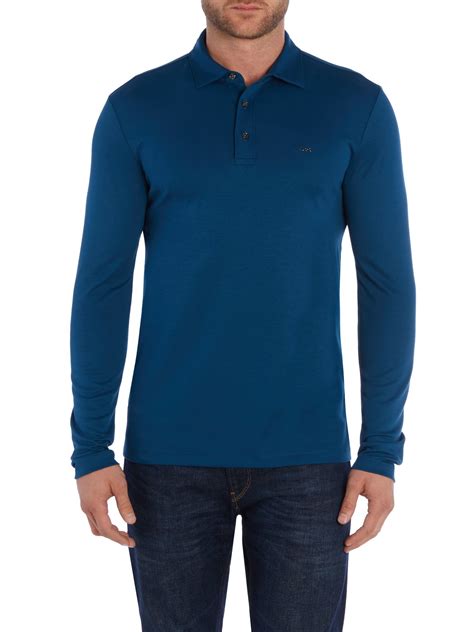 michael kors slim fit long sleeve polo shirt|Michael Kors polo shirts sale.